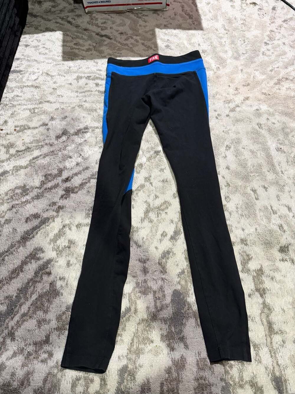 Victoria's Secret PINK Yoga Leggings Size XS Black Blue Love Pink